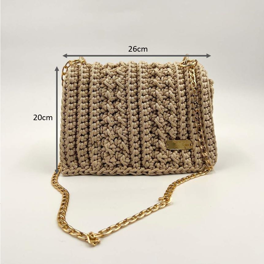 Sac macramé beige fait main chic et unique