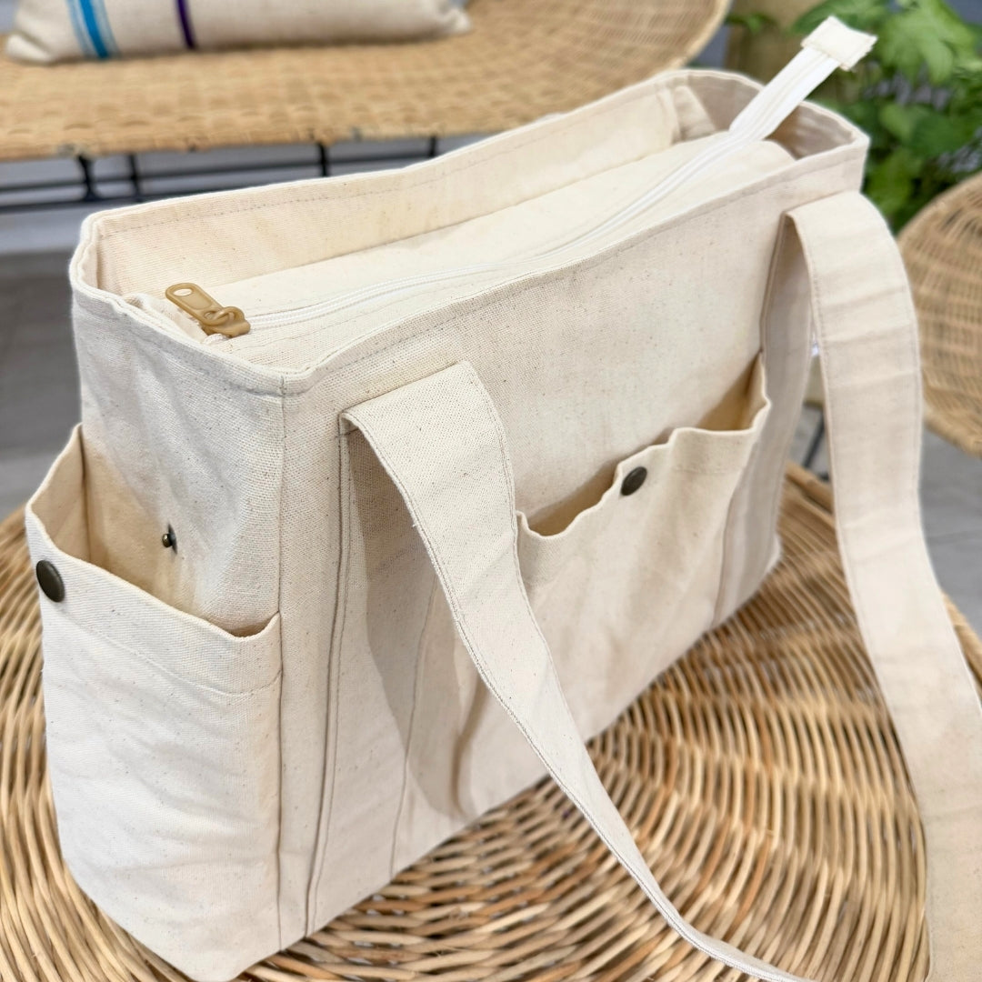 Sac Tote Bag avec des poches - artisanat Tunisien fait main | ILEYCOM