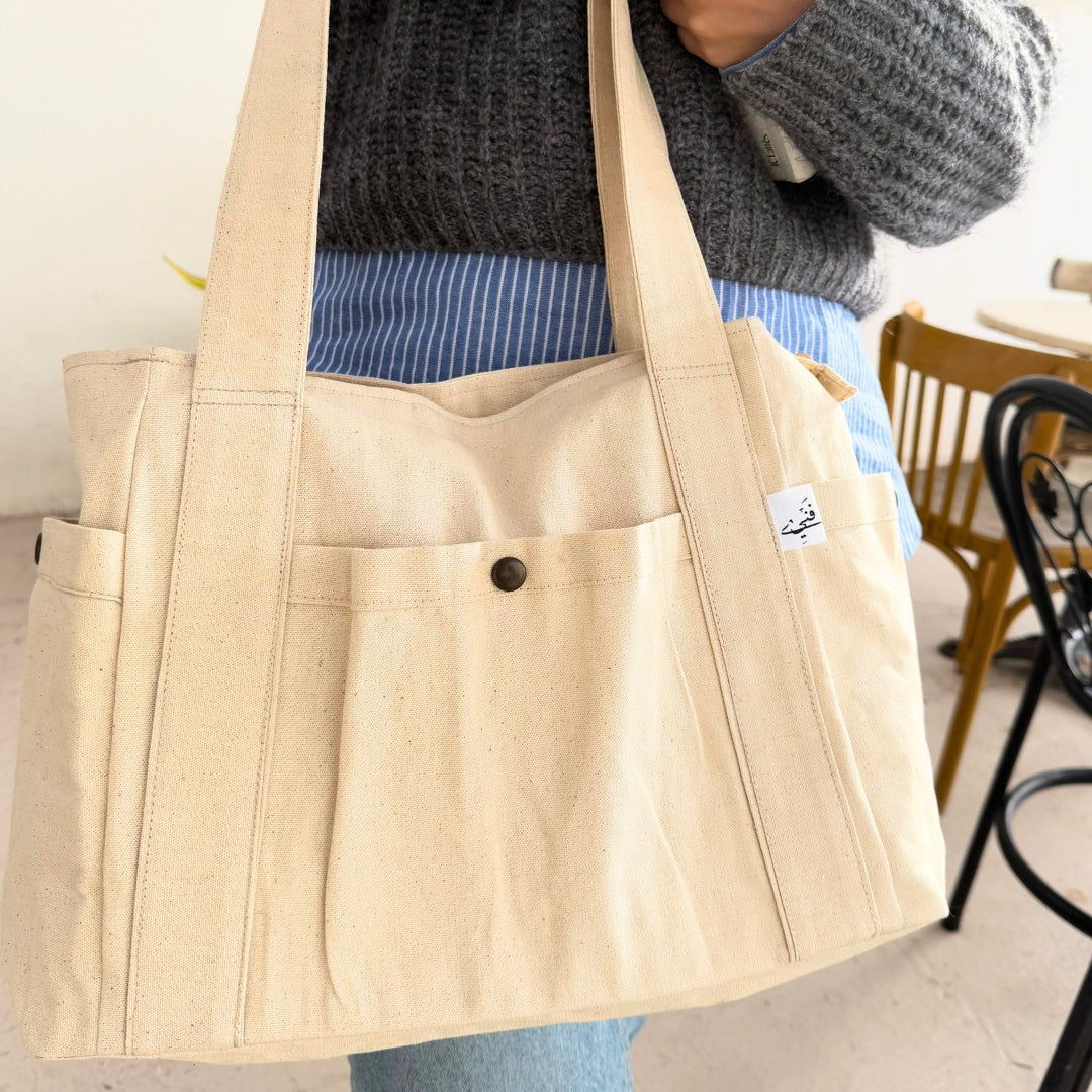 Sac Tote Bag avec des poches - artisanat Tunisien fait main | ILEYCOM