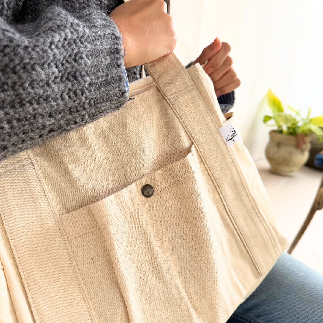 Sac Tote Bag avec des poches - artisanat Tunisien fait main | ILEYCOM