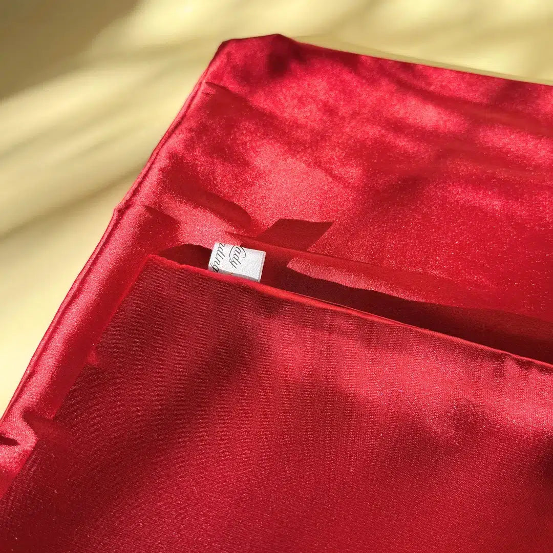 Taie d'Oreiller Satin Rouge 65x50 - Confort Luxe Beauté