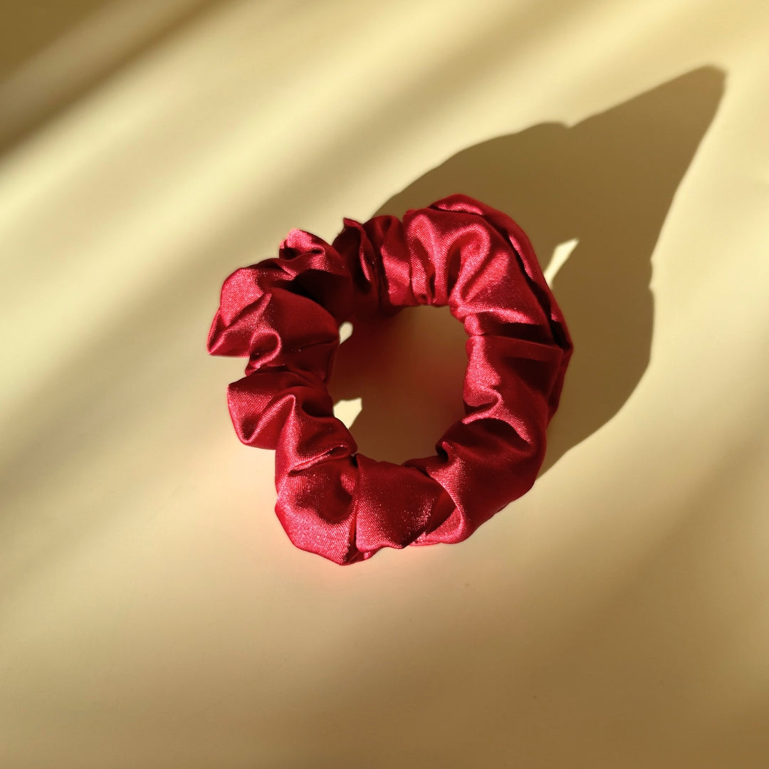 Duo de Chouchous Satin Rouge - Élégance Anti-Frisottis