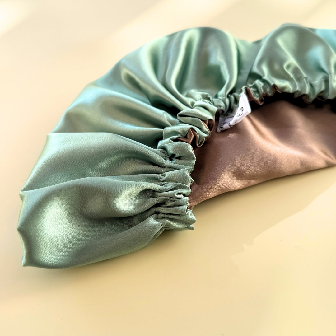 Ensemble Nuit Satin Vert Marron - Élégance et Confort