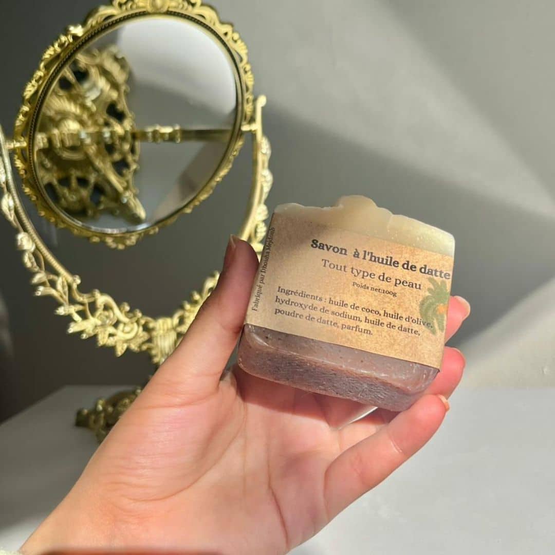 Savon aux noyaux de dattes 100 % naturel et bio – Hydratation et soin en douceur - artisanat Tunisien fait main | ILEYCOM