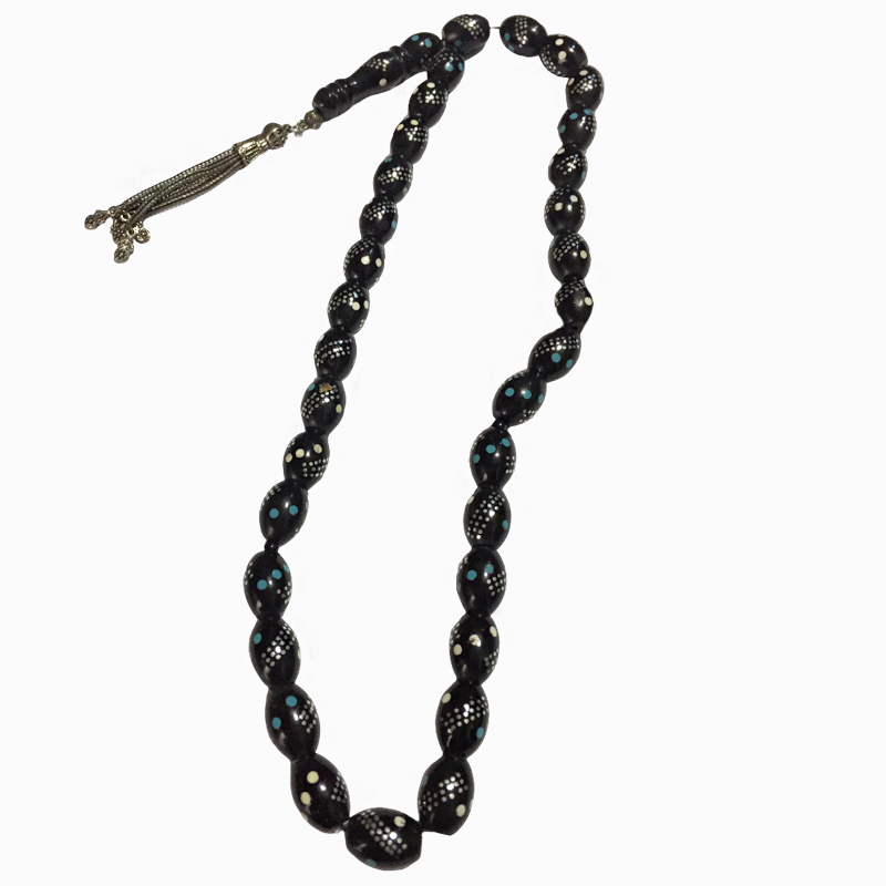Ancien Misbaha islamique artisanal de 33 perles yusr