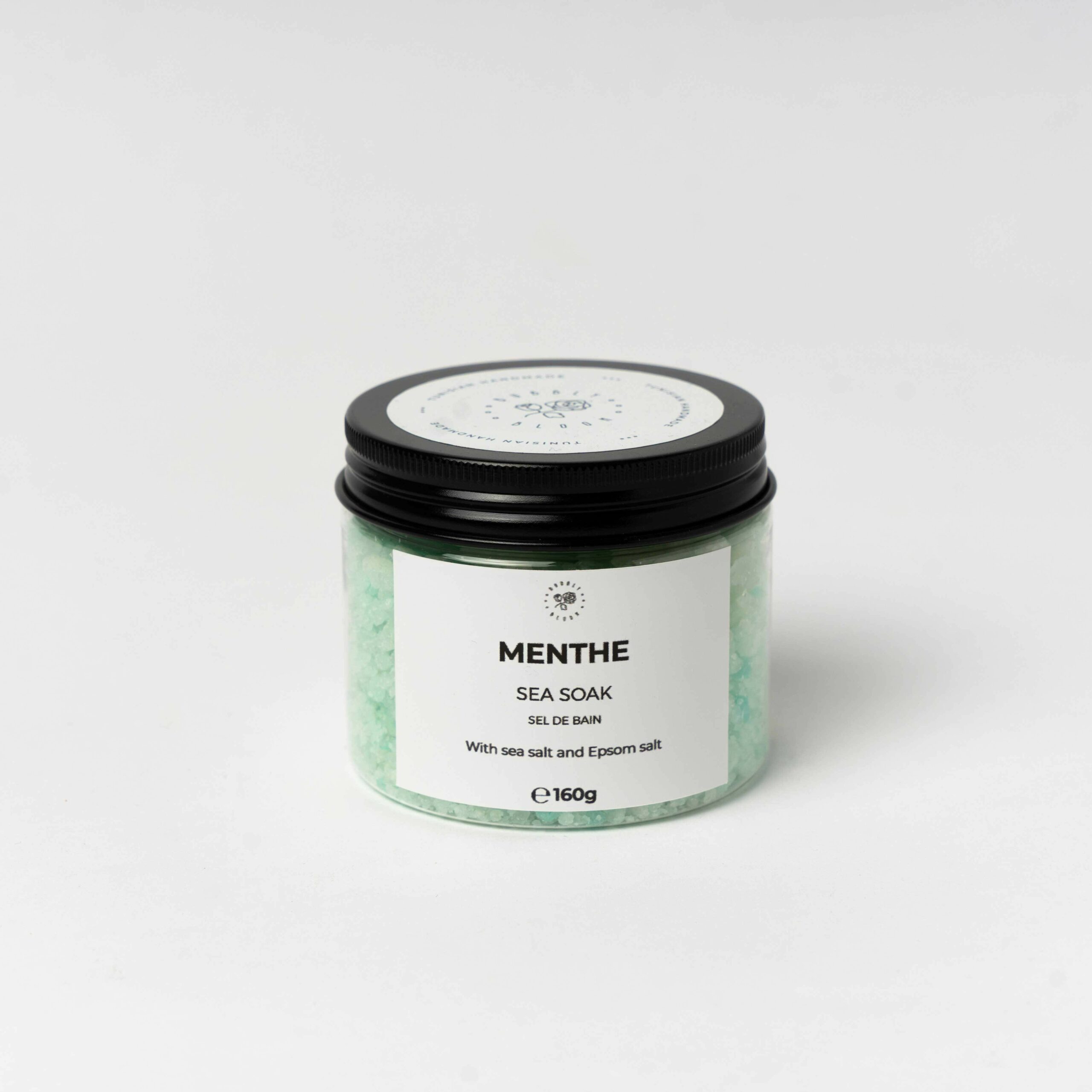 Sel de bain-Menthe Poivrée - artisanat Tunisien fait main | ILEYCOM