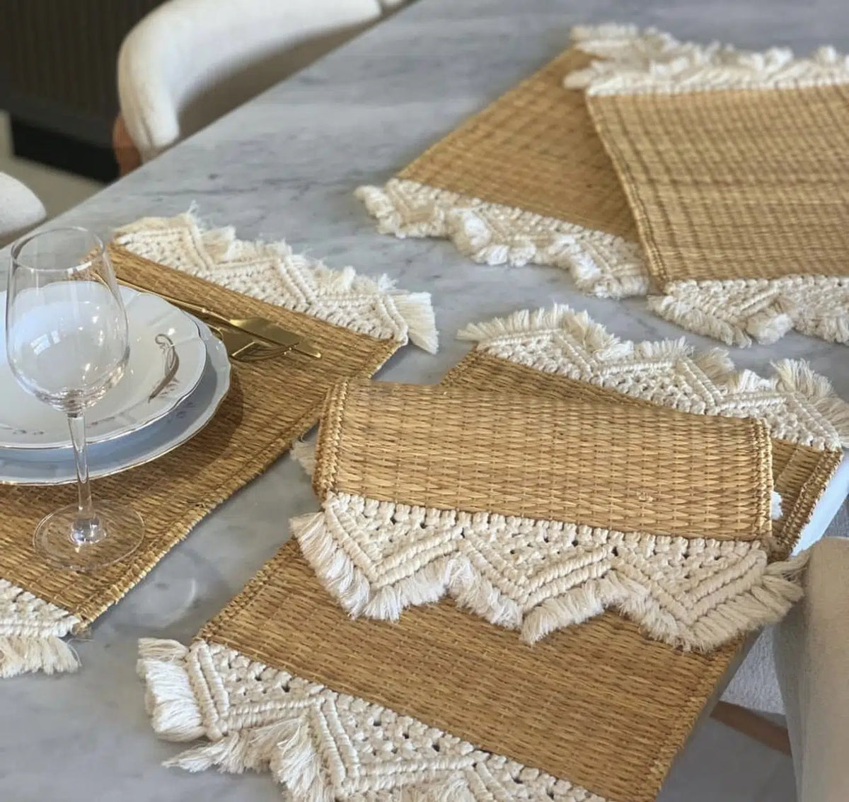 Dessous d’assiette en macramé – Élégance naturelle pour vos repas raffinés
