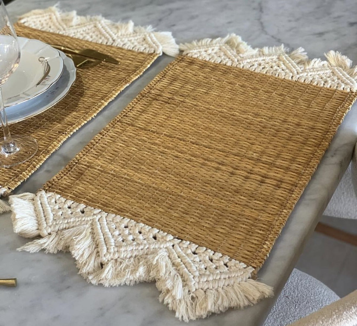 Dessous d’assiette en macramé – Élégance naturelle pour vos repas raffinés