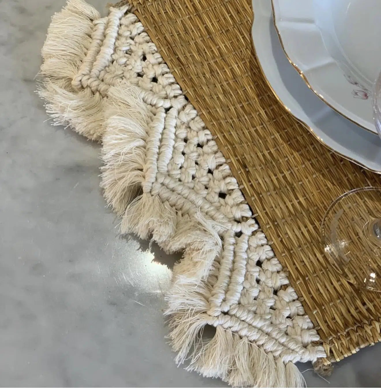 Set de table macramé : Élégance naturelle pour vos repas raffinés