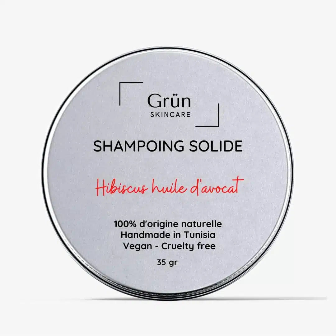 Shampoing solide cheveux secs antichute - Poudre d'Hibiscus, Huile d'avocat - 35 gr