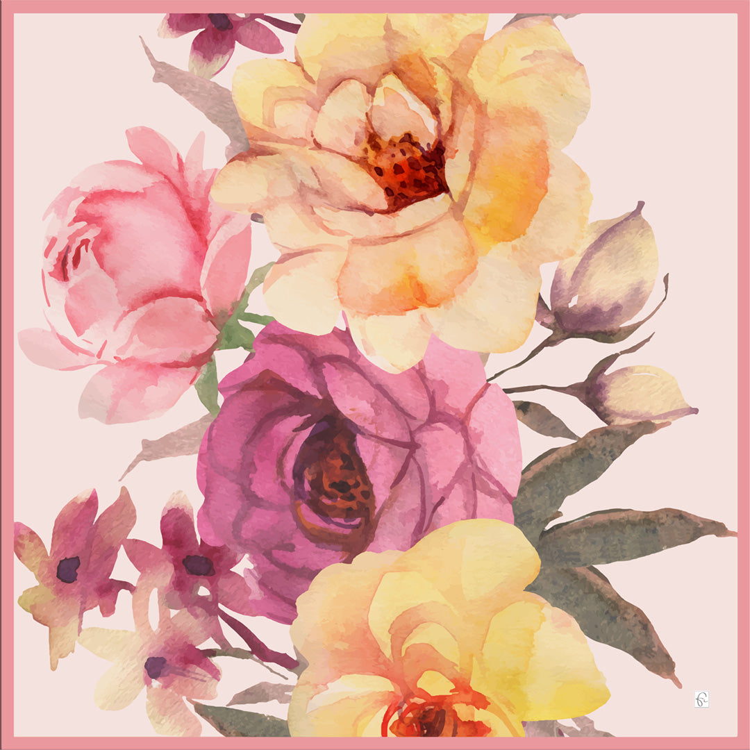 Natural silk scarf in lavender "Falling in love"