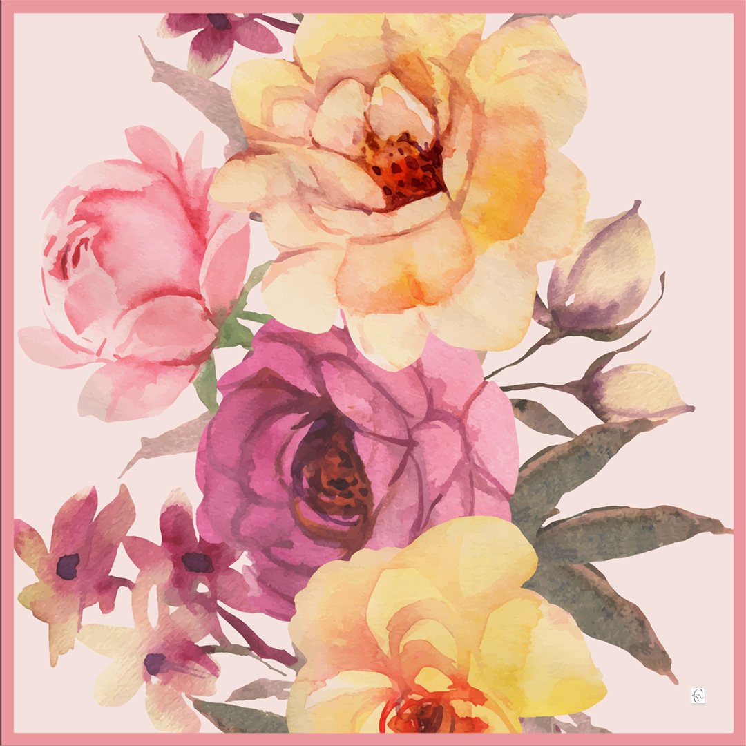 Falling in love natural silk scarf