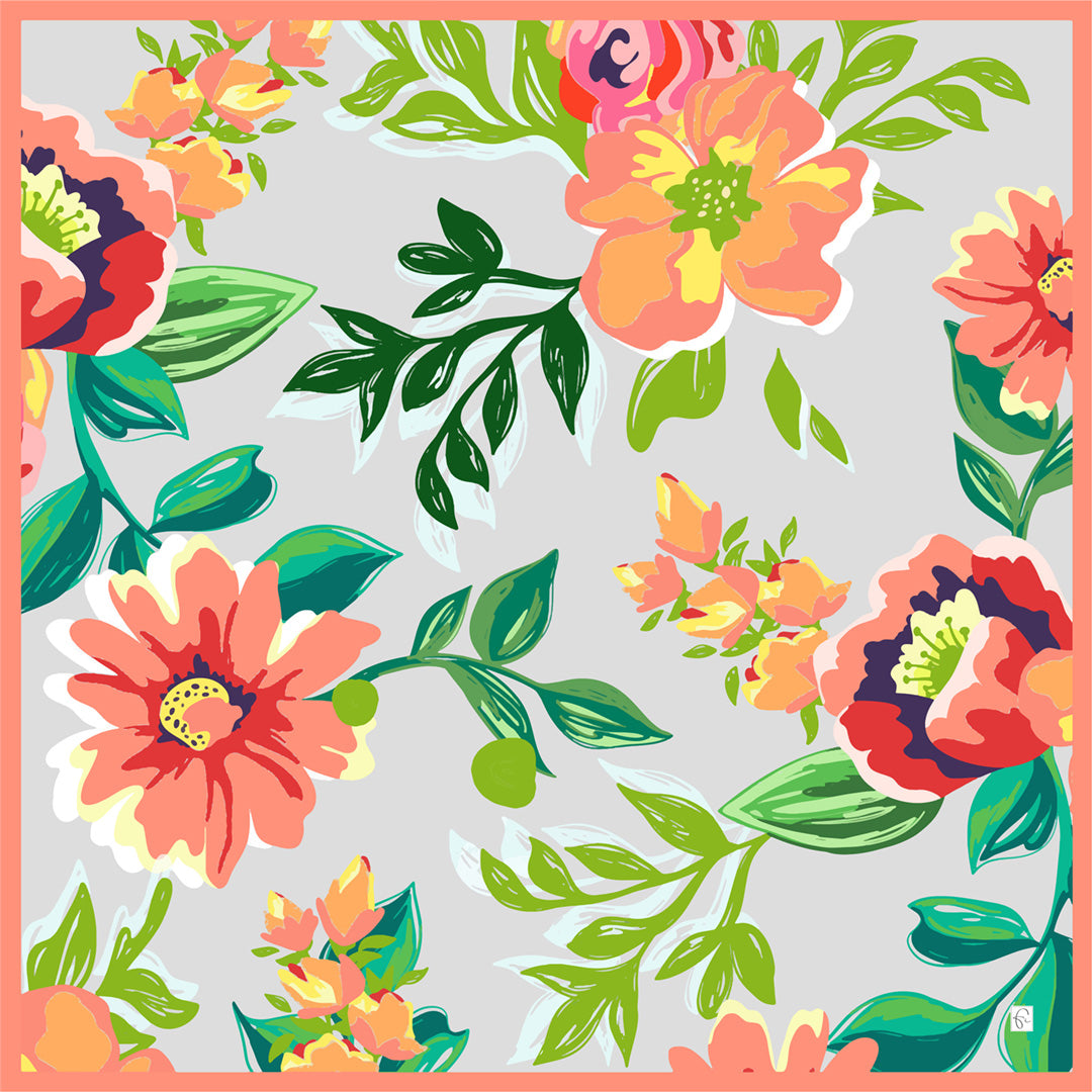 Fairy tales idyll natural silk scarf