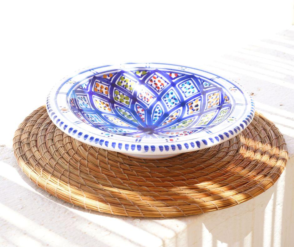 Sous-plat , dessous de plat, Set table, marron en Halfa - artisanat Tunisien fait main | ILEYCOM