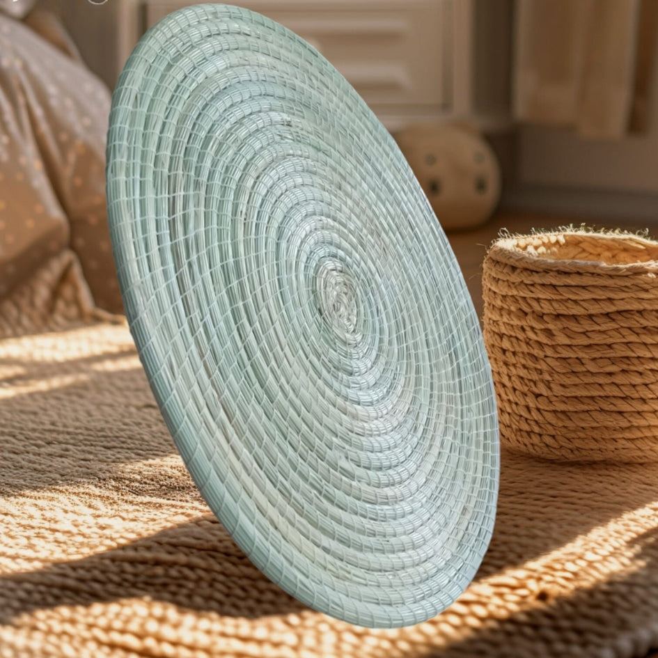 Sous-plat en Halfa Fait Main – Couleur Vert - artisanat Tunisien fait main | ILEYCOM