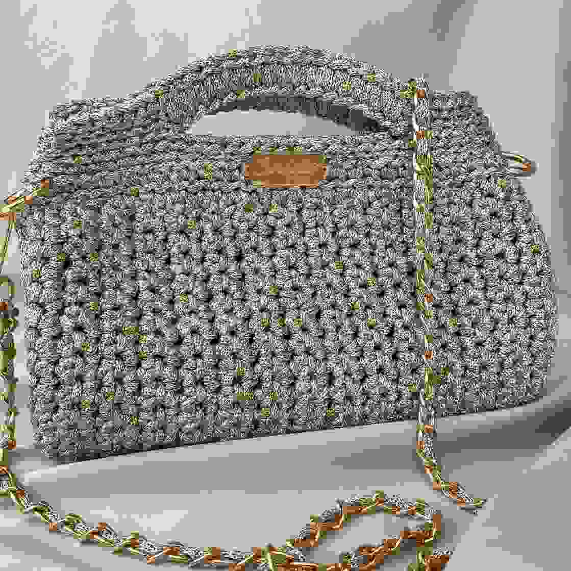 sac artisanal Golden Pearl argent doré pour un look chic et unique