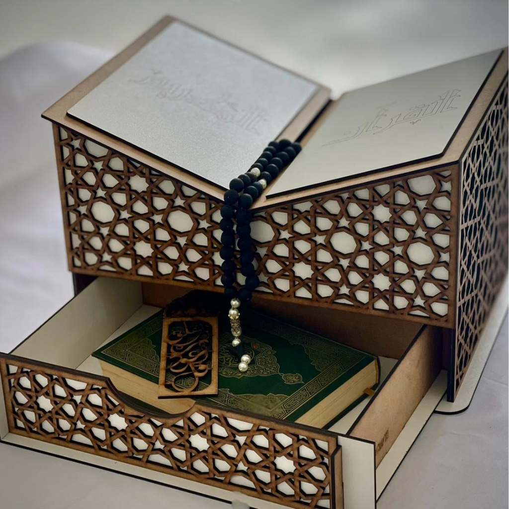 Support de Coran décoratif avec tiroir - artisanat Tunisien fait main | ILEYCOM