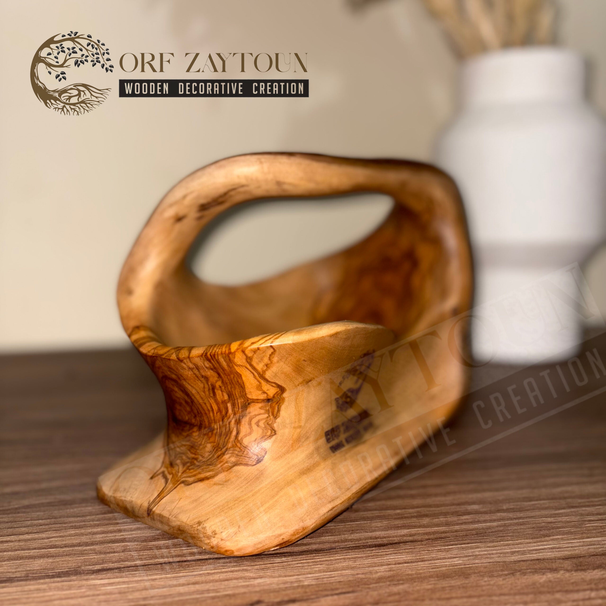 Support en Bois d'Olivier - artisanat Tunisien fait main | ILEYCOM