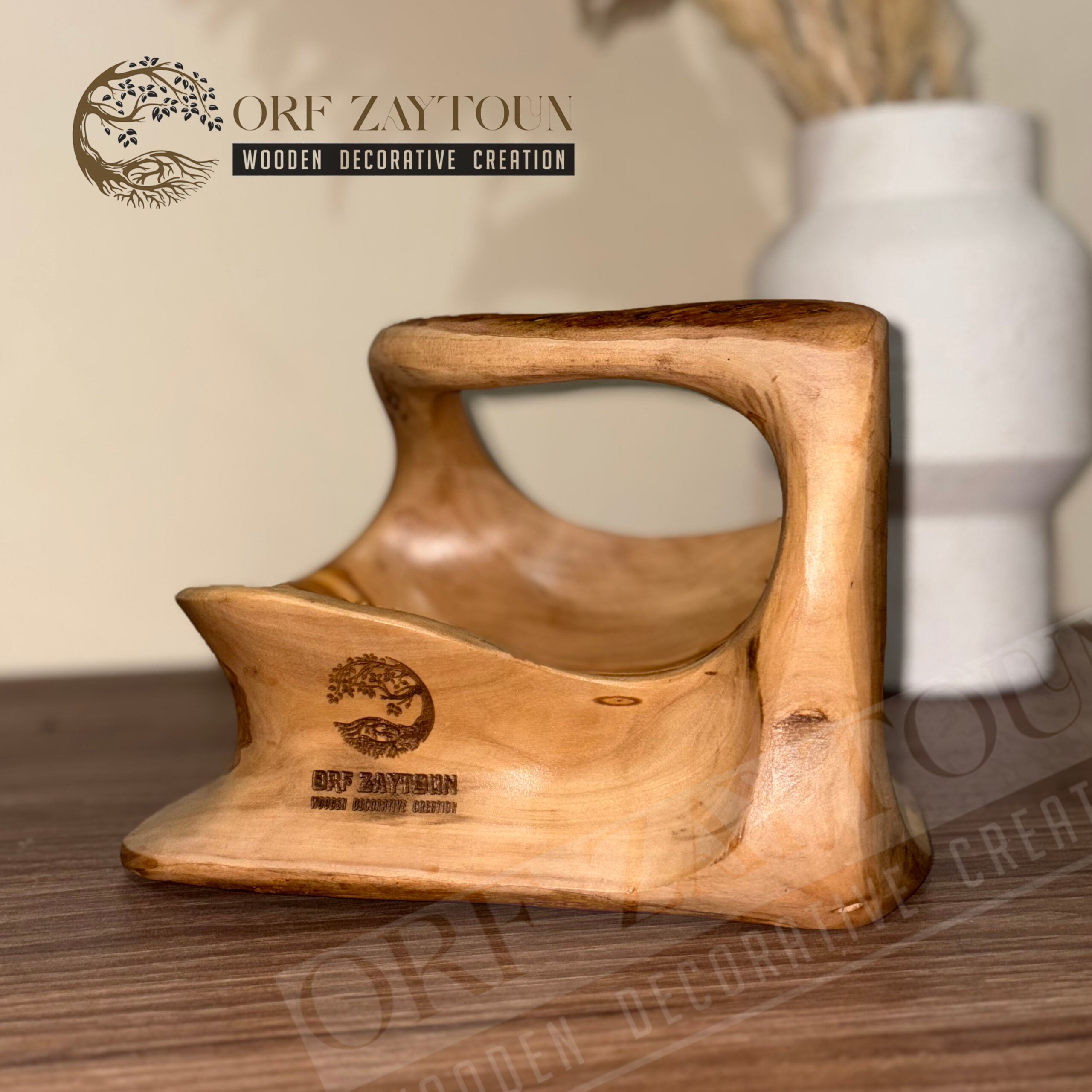 Support en Bois d'Olivier - artisanat Tunisien fait main | ILEYCOM