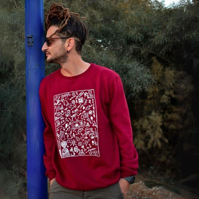 Sweatshirt Unisexe En Édition Limité Avec Sérigraphie Récap - artisanat Tunisien fait main | ILEYCOM