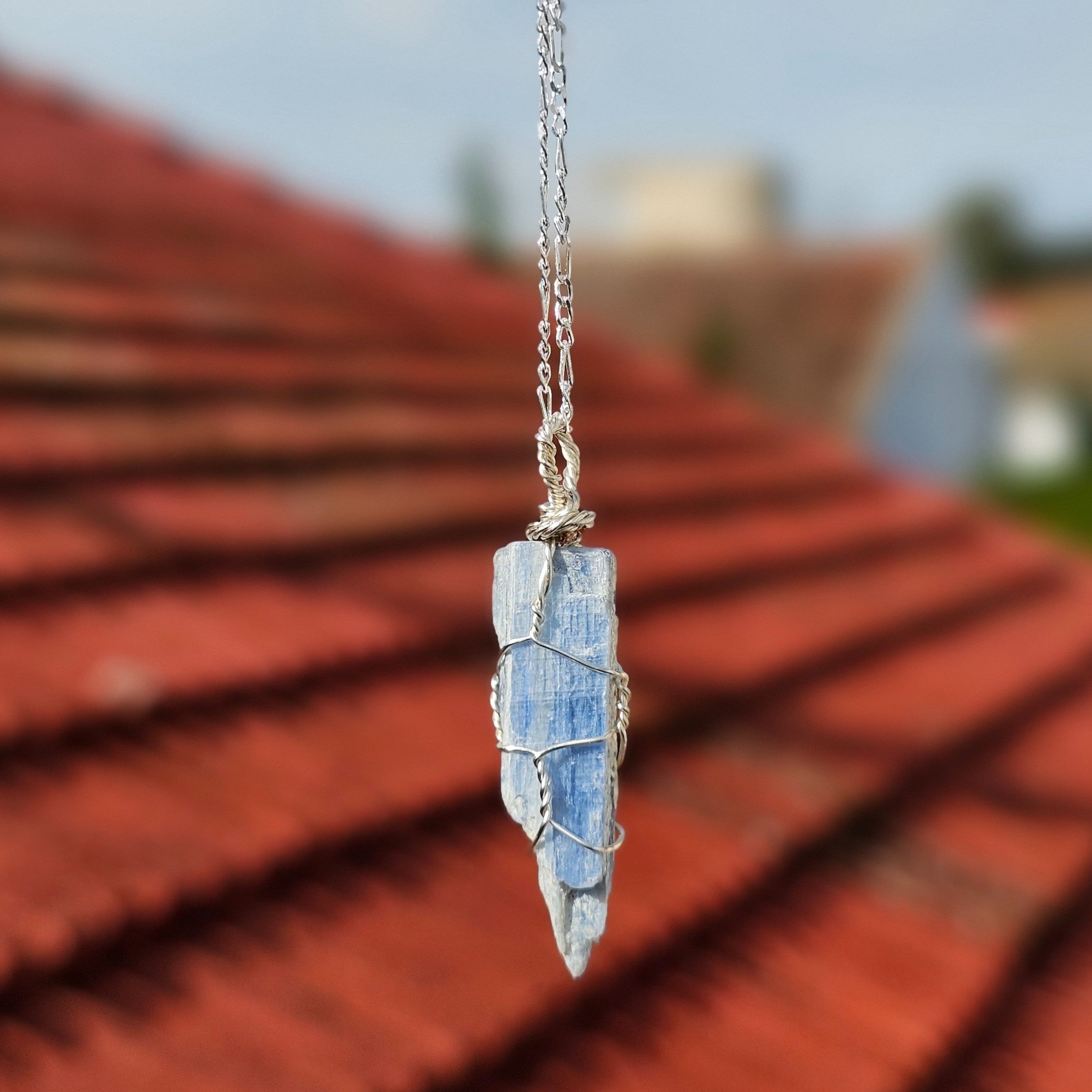 collier argent 925 en kyanite naturelle élégance unique 45 cm