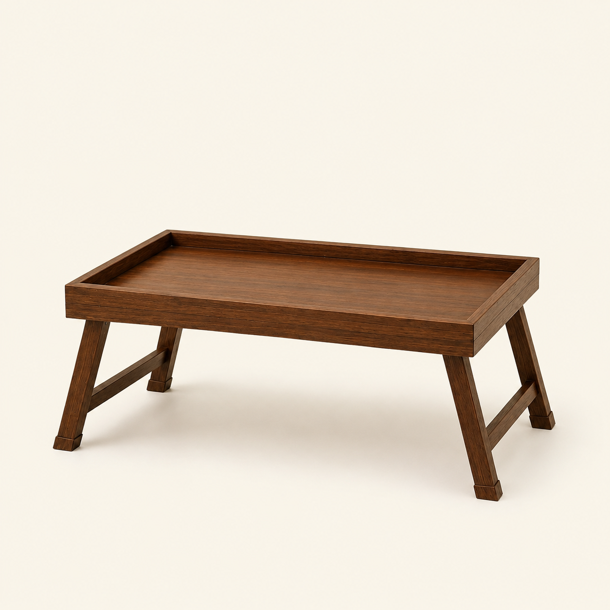 Table pliante bois foncé compacte (40x30 — vue 3. Artisanat Tunisie.