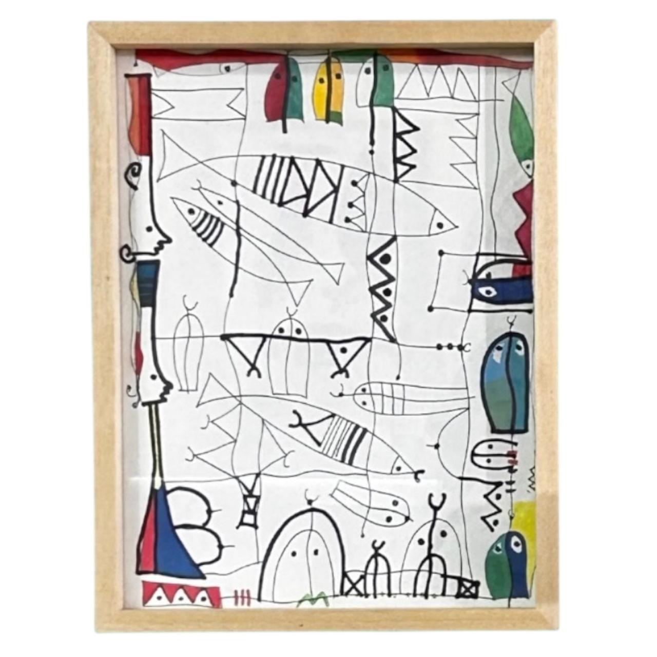 Tableau contemporain abstrait coloré