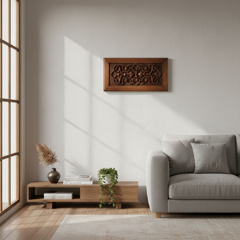 Tableau en bois sculpté artisanal 25x50 cm pour un intérieur unique