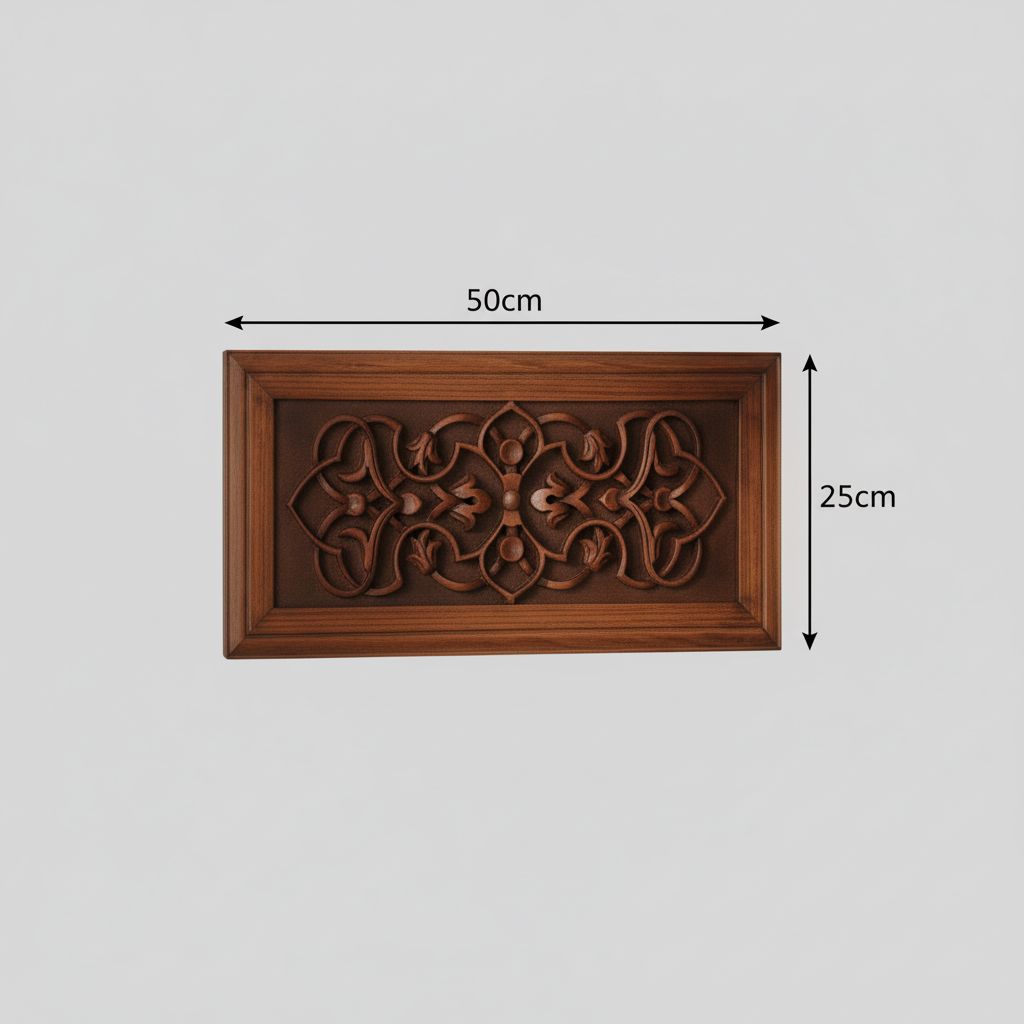 Tableau en bois sculpté artisanal 25x50 cm pour un intérieur unique