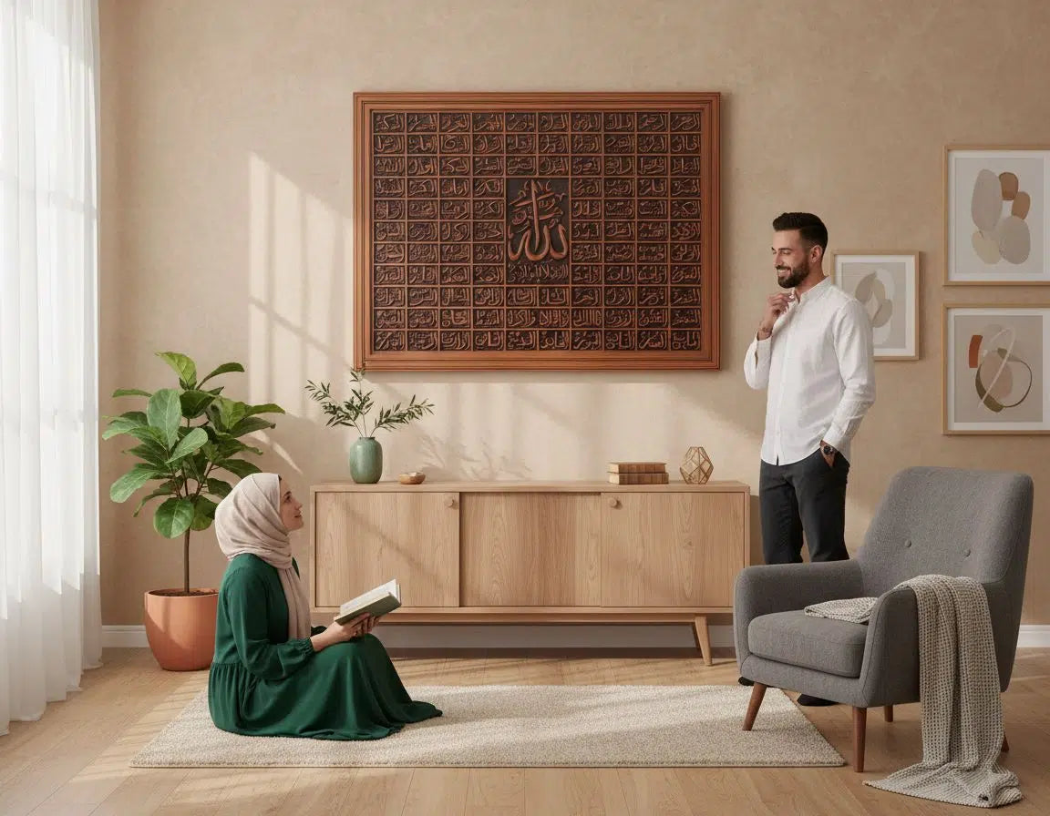 tableau islamique en bois sculpté pour une décoration unique