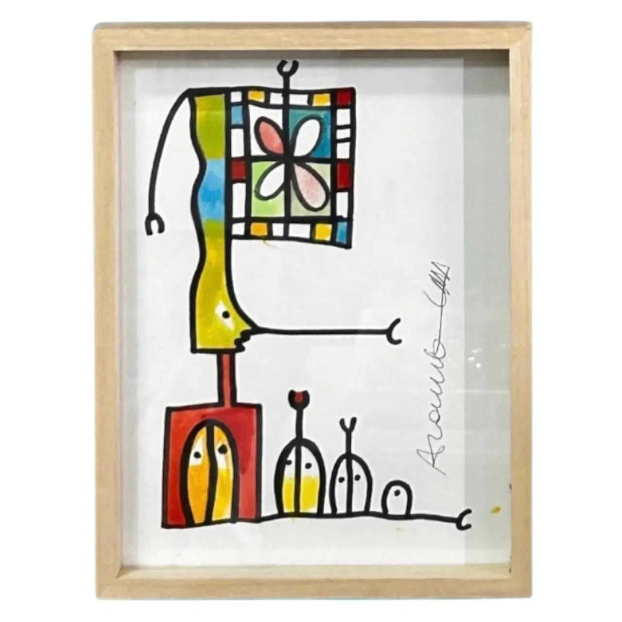 Tableau contemporain abstrait coloré