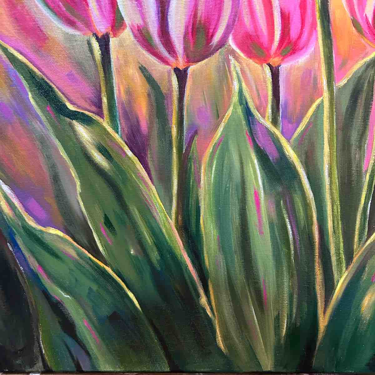 tableau tulipes original 61x46 cm œuvre unique