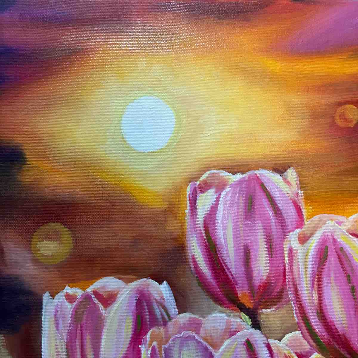 tableau tulipes original 61x46 cm œuvre unique