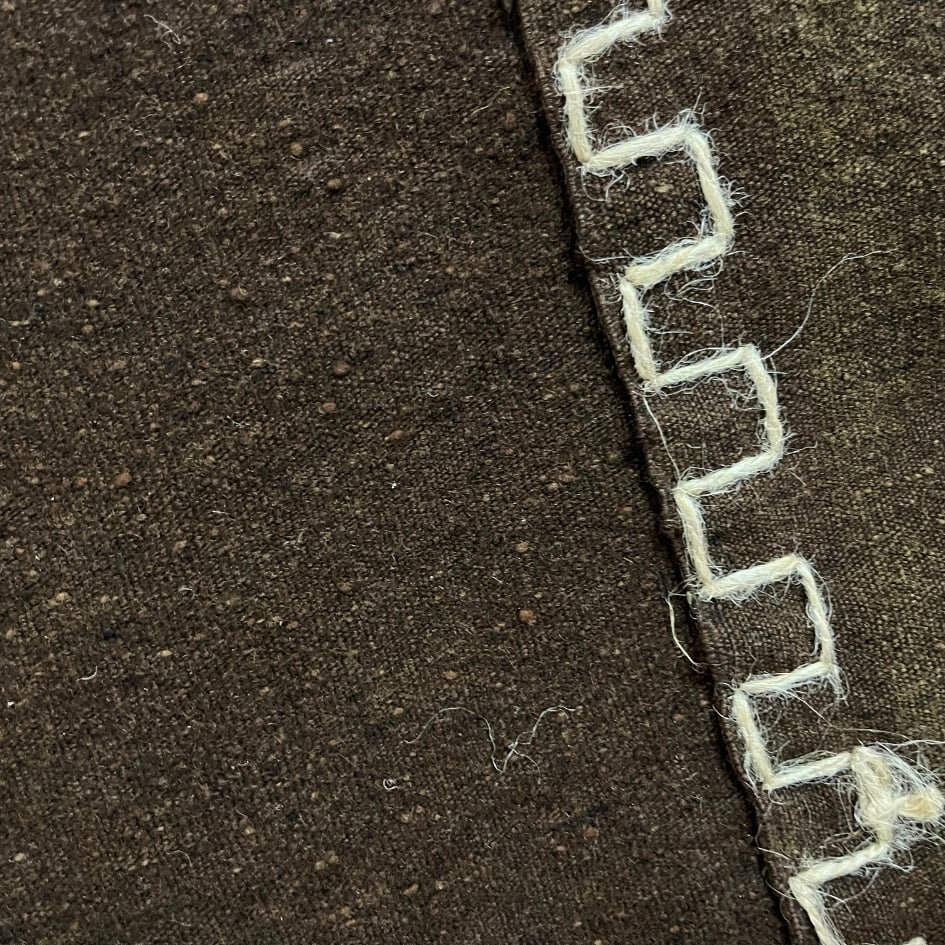 Rideau artisanal tissé à la main avec impression bois (2m50x2m)