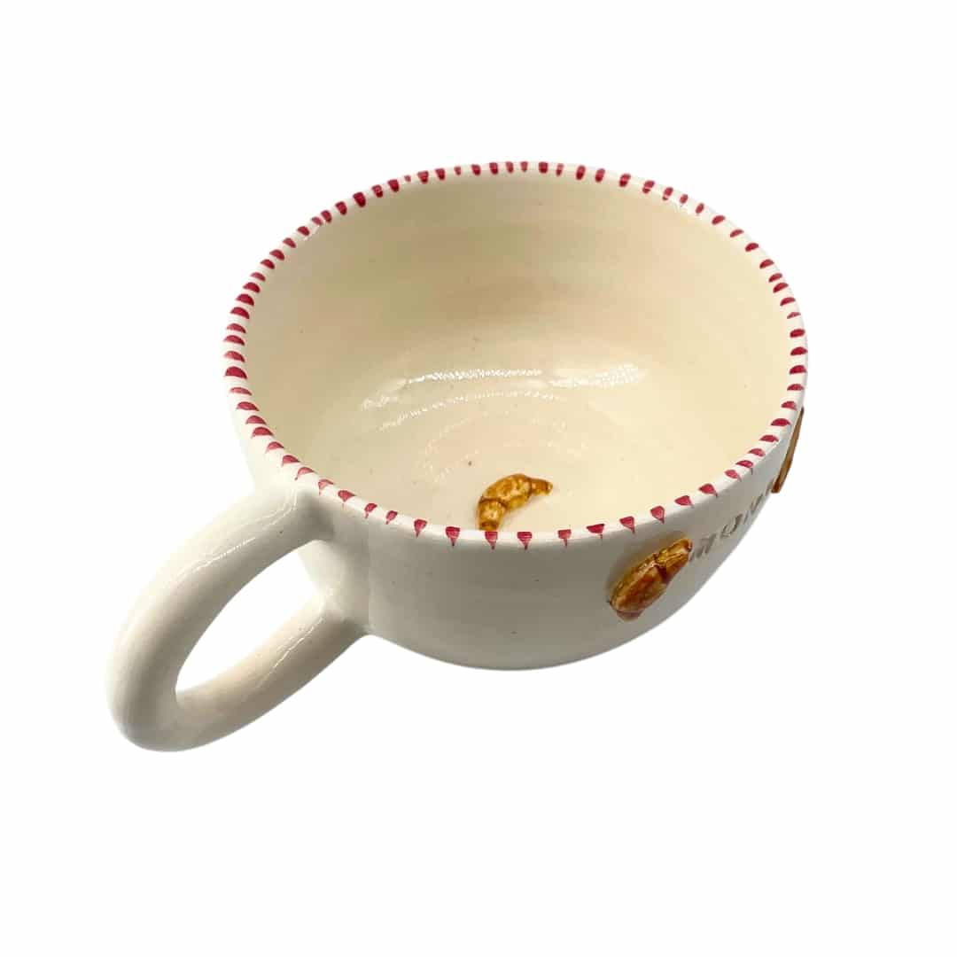 Tasse en céramique "CROISSANT" - artisanat Tunisien fait main | ILEYCOM