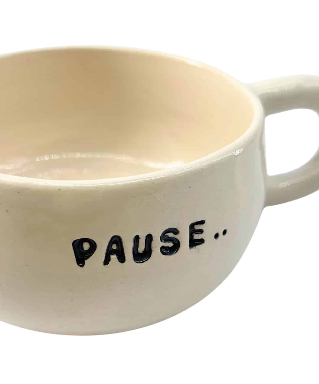 Tasse en céramique "PAUSE" - artisanat Tunisien fait main | ILEYCOM