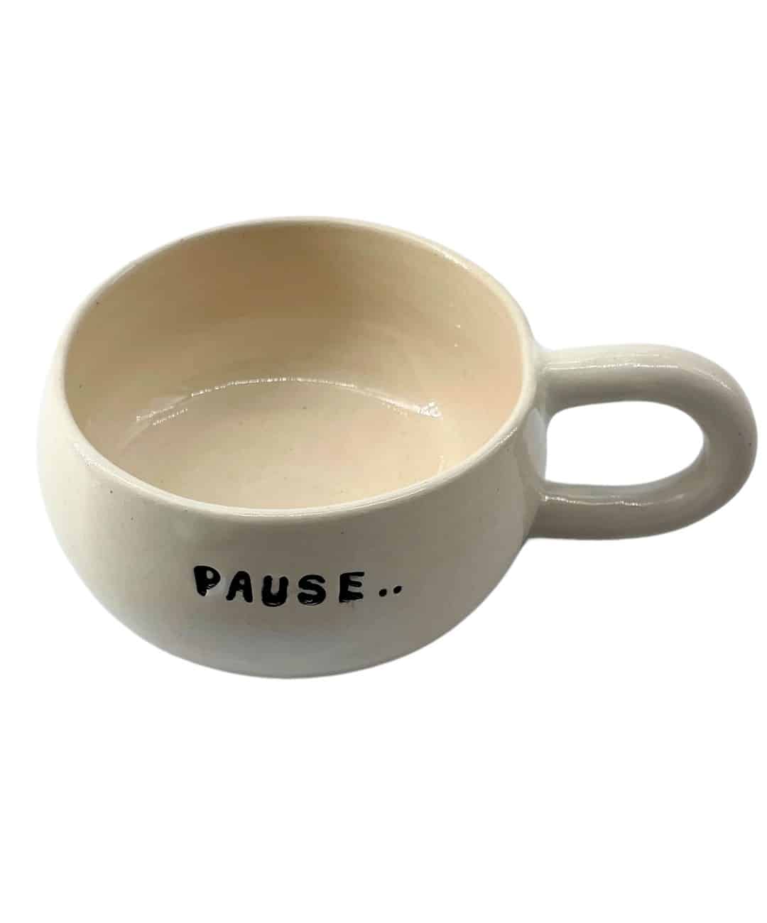 Tasse en céramique "PAUSE" - artisanat Tunisien fait main | ILEYCOM