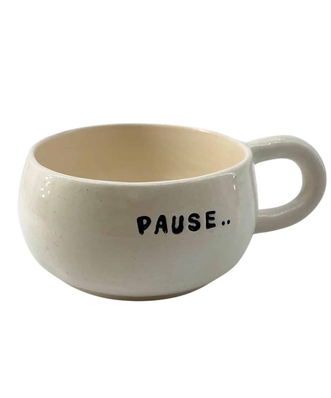 Tasse en céramique "PAUSE" - artisanat Tunisien fait main | ILEYCOM