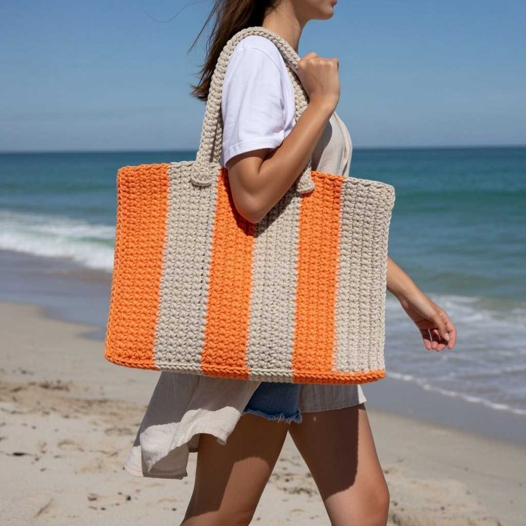 Sac jute pour plage taille M