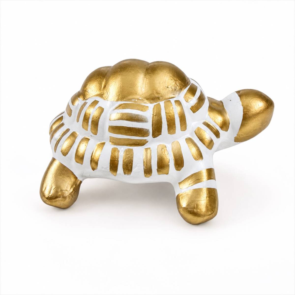 Tortue décorative blanche et dorée pour une touche élégante