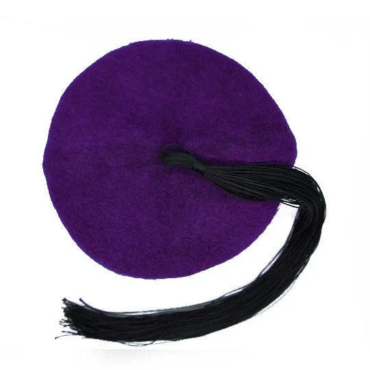Chechia tunisienne Violet en laine avec pompom