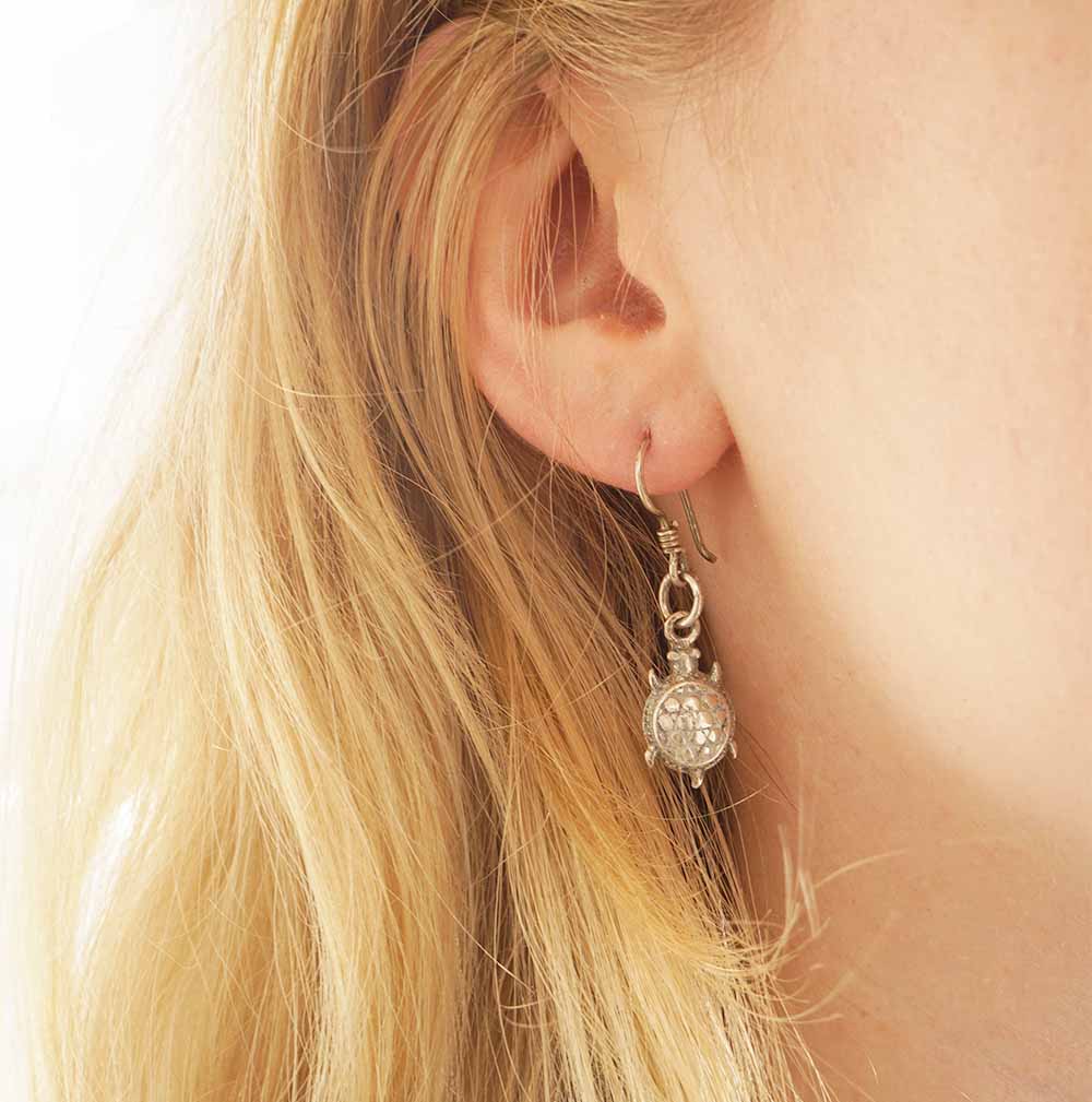 Boucles d'Oreilles Tortues en Argent pour Femme
