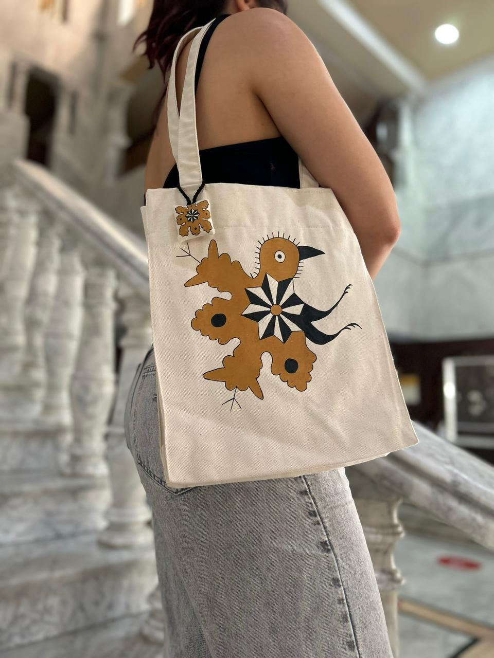 Handmade Tote Bag, with a Pocket and Lining Inside
