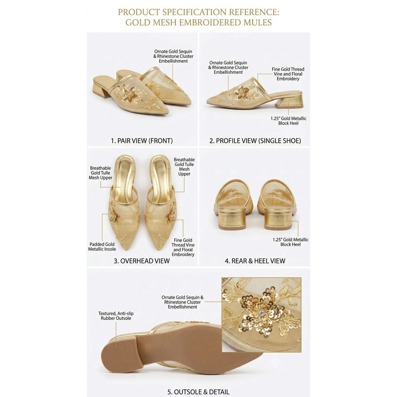 Babouches artisanales dorées brodées élégance irrésistible pour femme