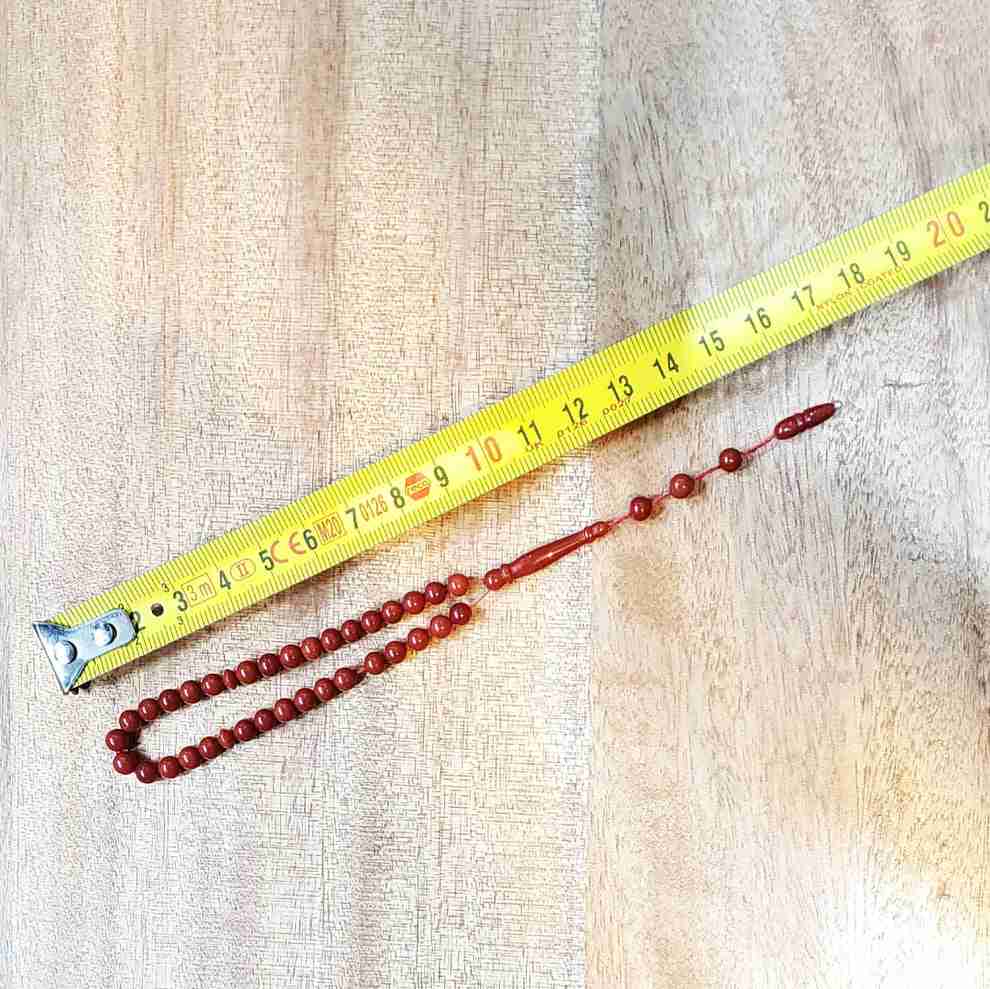 chapelet rouge en corail tunisien fait main 33 perles premium