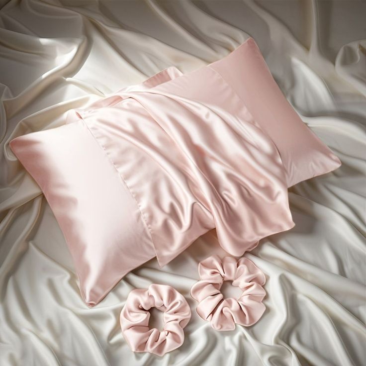 Taie d'oreiller satin pêche rosé bébé clair douceur et élégance
