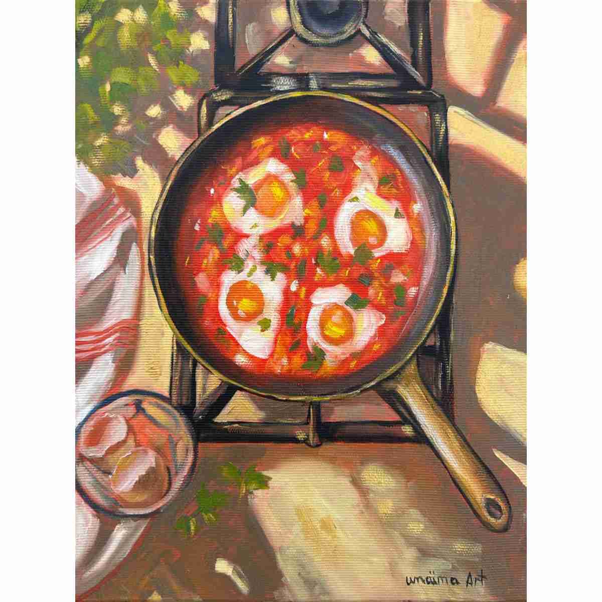 chakchouka peinture artisanale 22x27 cm pour une déco unique