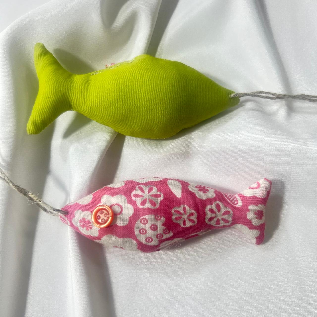 Duo de poissons en tissu pour bijou de sac ou porte-clés