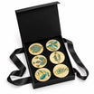 Coffret très élégant avec 6 sous-tasses artisanales à la feuille d’or