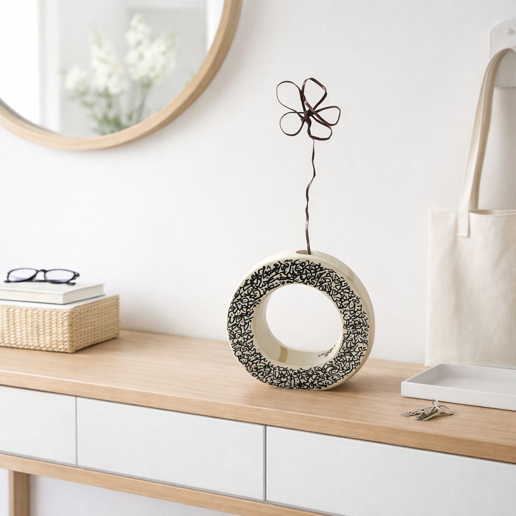 Vase soliflore en calligraphie et sa fleur